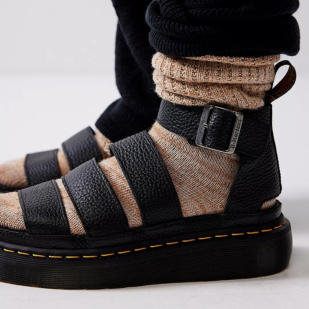 NEW Dr. Martens Clarissa II Quad Flatform In Black - Picture 1 of 12